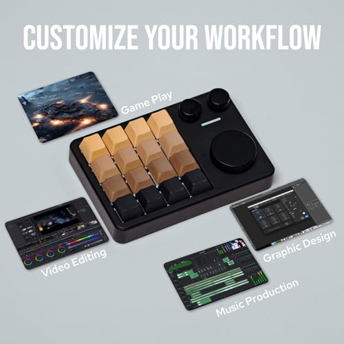 KiiBoom Cybrix 16 VIA Programmable Macro Pad - 16 Keys + 3 Knobs, Type-C Wired Aluminum Numpad, Hot-Swappable PCB, RGB Backlight, Lightweight & Portable Numeric Keypad for Windows & Mac (Black) - Image 4