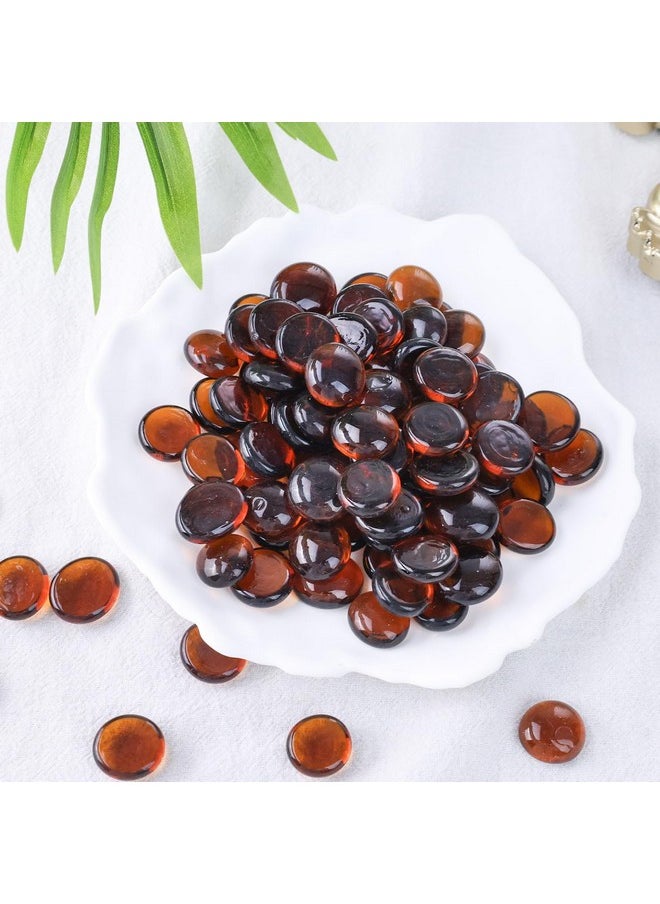 DomeStar DomeStar 2LB Amber Flat Glass Marbles, Decorative Marbles for Vases Aquarium Pebbles Fish Tank Rocks Vase Fillers DIY Crafts Table Scatter Decor  - Image 4