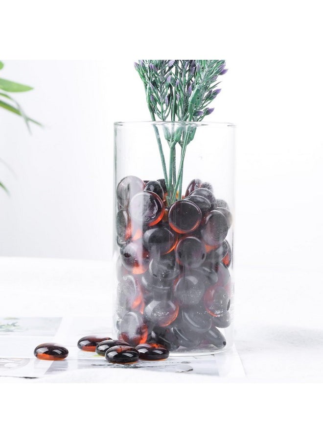 DomeStar DomeStar 2LB Amber Flat Glass Marbles, Decorative Marbles for Vases Aquarium Pebbles Fish Tank Rocks Vase Fillers DIY Crafts Table Scatter Decor  - Image 5