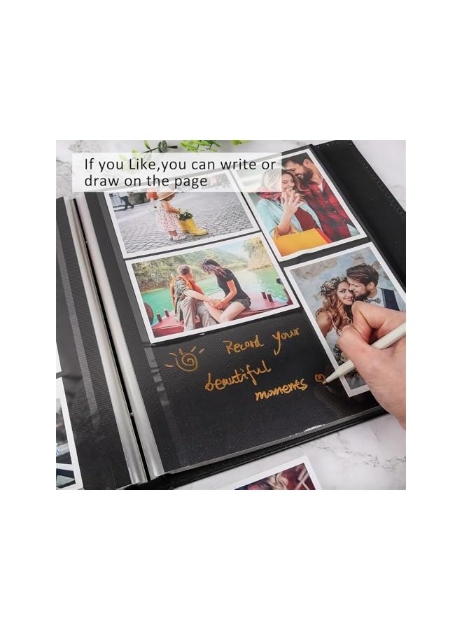 The Bros Photo Album, 4x6 500 Pockets Photo, Extra Large Capacity Family Wedding Picture Albums, Photo Album Leather Cover with Front Window, Holds 500 Horizontal and Vertical Photos (Black) - Image 3