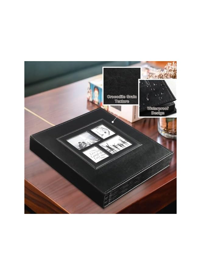 The Bros Photo Album, 4x6 500 Pockets Photo, Extra Large Capacity Family Wedding Picture Albums, Photo Album Leather Cover with Front Window, Holds 500 Horizontal and Vertical Photos (Black) - Image 4