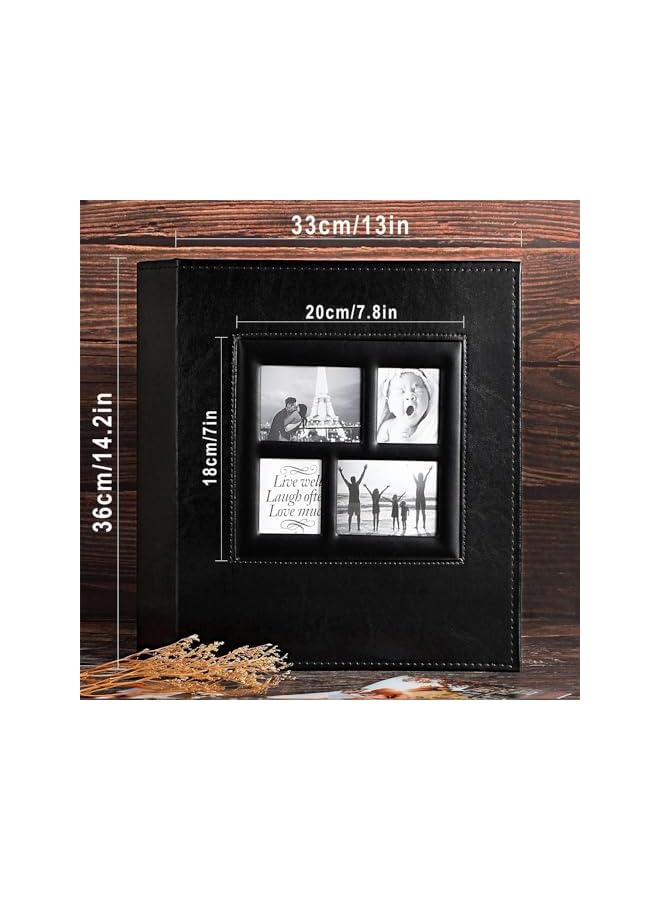 The Bros Photo Album, 4x6 500 Pockets Photo, Extra Large Capacity Family Wedding Picture Albums, Photo Album Leather Cover with Front Window, Holds 500 Horizontal and Vertical Photos (Black) - Image 5