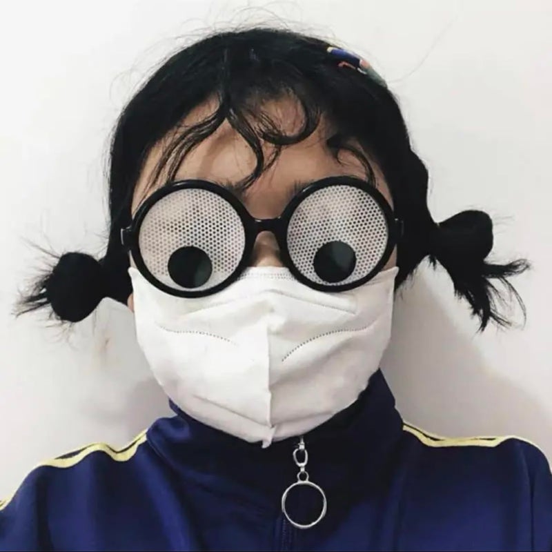 Creative Funny Glasses With Round Frames Rotating Eyeballs Personalized Eyewear Triangle Party Photography Party Glasses (eyeball) - Image 4