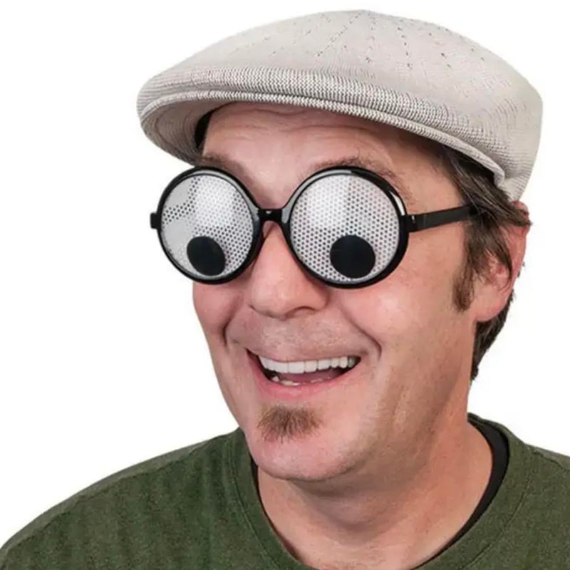Creative Funny Glasses With Round Frames Rotating Eyeballs Personalized Eyewear Triangle Party Photography Party Glasses (eyeball) - Image 2