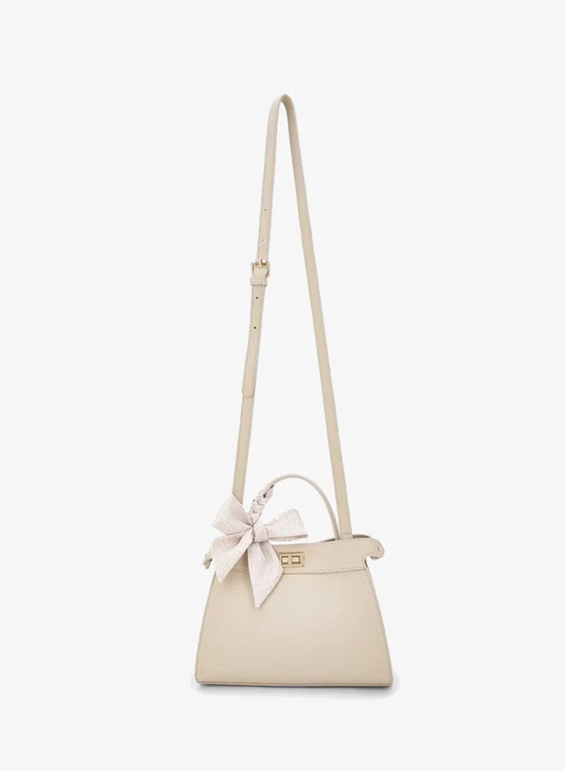 Flora Bella By Shoexpress BEIGE Flora Bella Scarf Accent Tote Bag with Detachable Shoulder Strap for Women | Best Price UAE