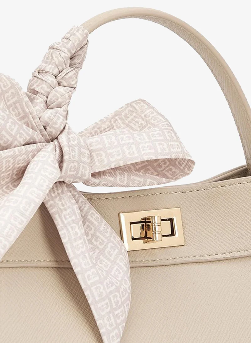 Flora Bella By Shoexpress BEIGE Flora Bella Scarf Accent Tote Bag with Detachable Shoulder Strap for Women | Best Price UAE