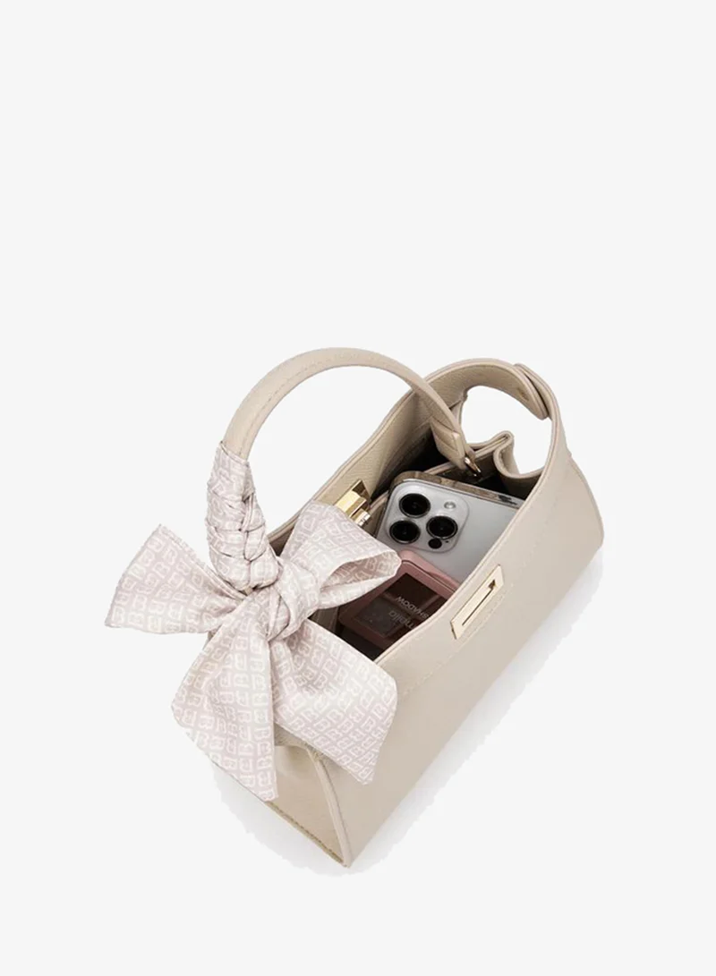 Flora Bella By Shoexpress BEIGE Flora Bella Scarf Accent Tote Bag with Detachable Shoulder Strap for Women | Best Price UAE