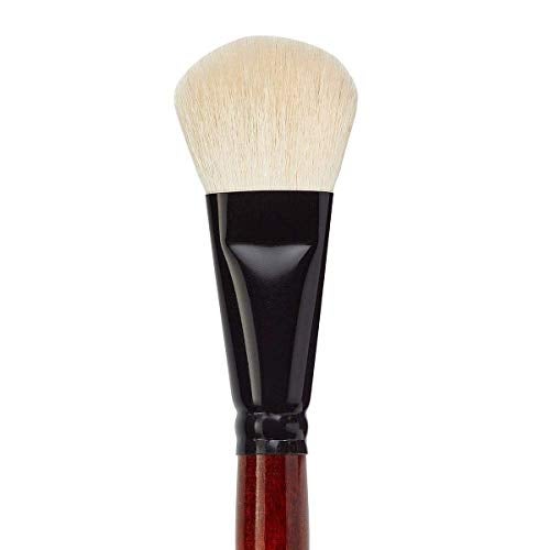KINGART 1050A Premium 6 Pc. Flat Oval Mop Artist Brush Set, White Super-Soft Natural Goat Hair, Short Handle, 6 Sizes for Oil, Acrylic and Watercolor - Image 2