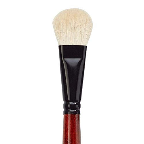 KINGART 1050A Premium 6 Pc. Flat Oval Mop Artist Brush Set, White Super-Soft Natural Goat Hair, Short Handle, 6 Sizes for Oil, Acrylic and Watercolor - Image 3