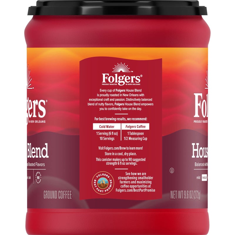 Folgers House Blend Ground Coffee, Medium Roast, 9.6 Ounce - Image 3