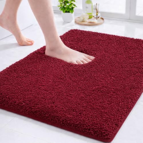 SITTELLA® Pack of 1 Premium 2000 GSM Microfiber Bathroom Mats (60x40 cm) | Ultra Soft Plush Bath Rug | Anti-Skid Backing | Super Water Absorbent & Quick Dry | Washable Bath Mat for Shower| Maroon - Image 1