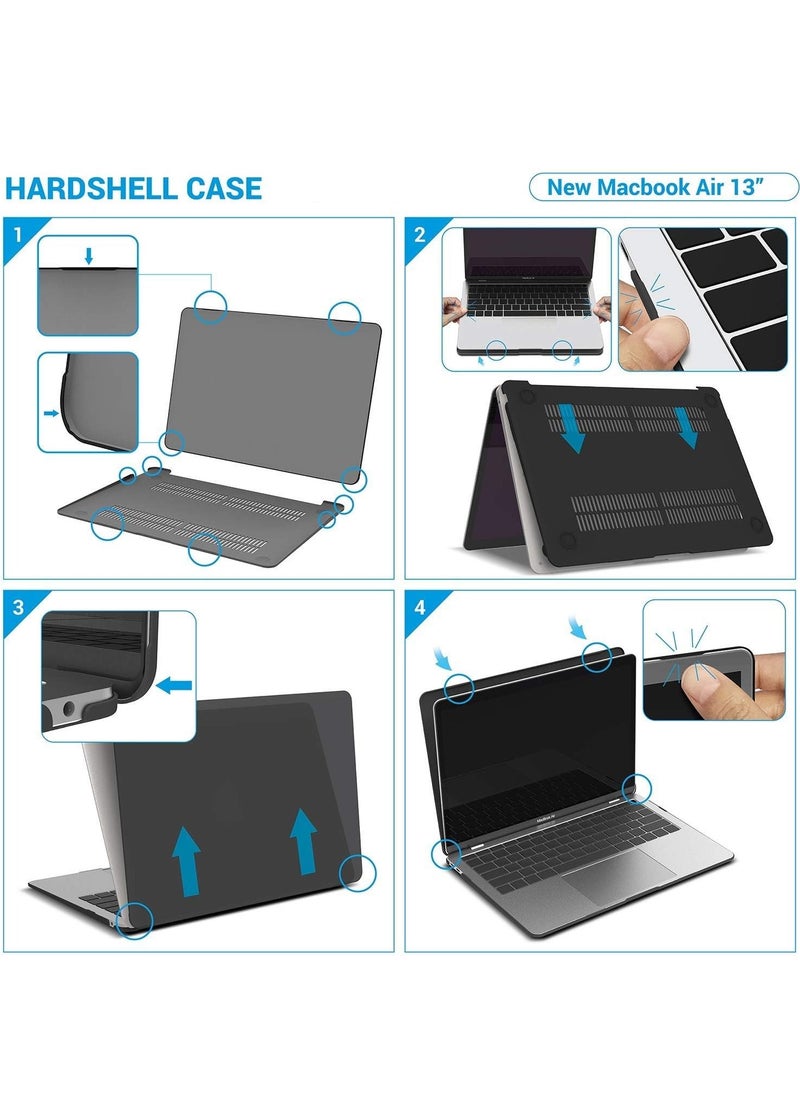 Generic - Hard Shell Case Protective Snap On Cover Compatible with MacBook Air New 13 Inch A2337 (M1) A2179 A1932 (Released 2018 2019 2020 2021 2022) Retina Display Touch ID (Crystal Black) - Image 1