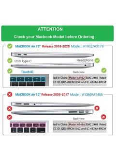 Generic Hard Shell Case Protective Snap On Cover Compatible with MacBook Air New 13 Inch A2337 (M1) A2179 A1932 (Released 2018 2019 2020 2021 2022) Retina Display Touch ID (Crystal Black)  - Image 2