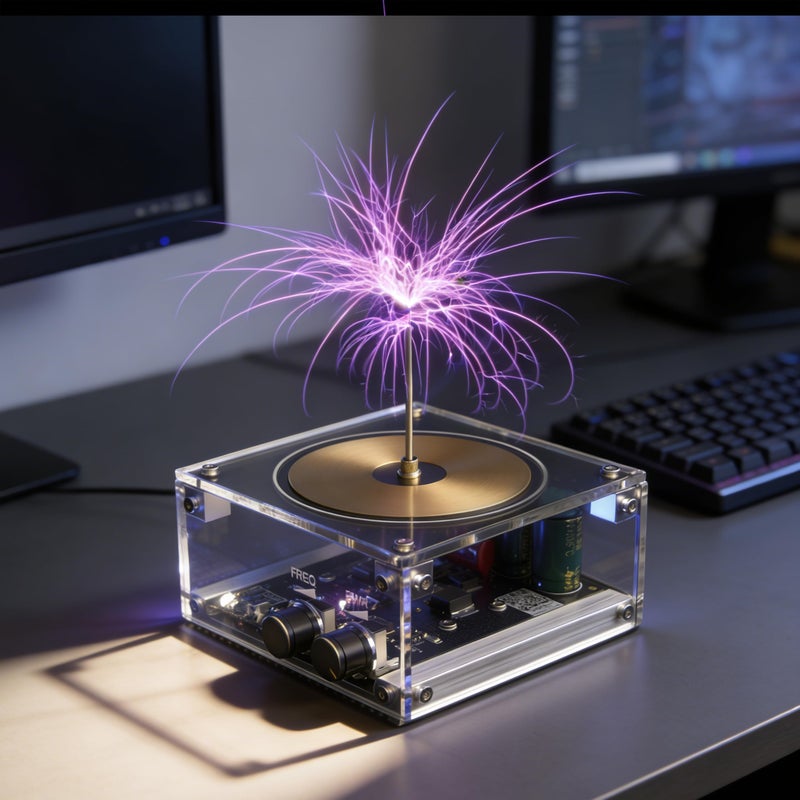 Vastarry 10 Cm Solid State Music Tesla Coil Artificial Lightning Desktop Toy For unisexadult Electric Power Wireless Transmission Model Science Experiment Tool - Image 3
