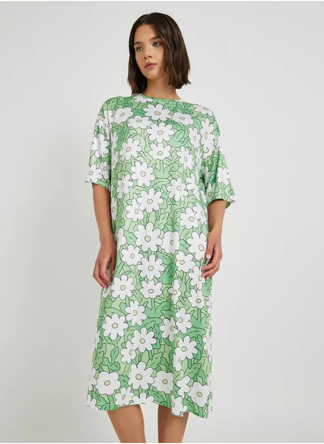 Take Two Take Two All-Over Printed Short Sleeve Nightdress
