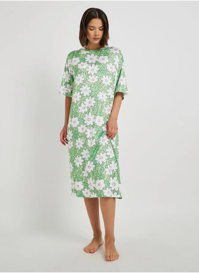 Take Two Take Two All-Over Printed Short Sleeve Nightdress