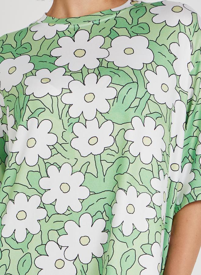 Take Two Take Two All-Over Printed Short Sleeve Nightdress  - Image 3