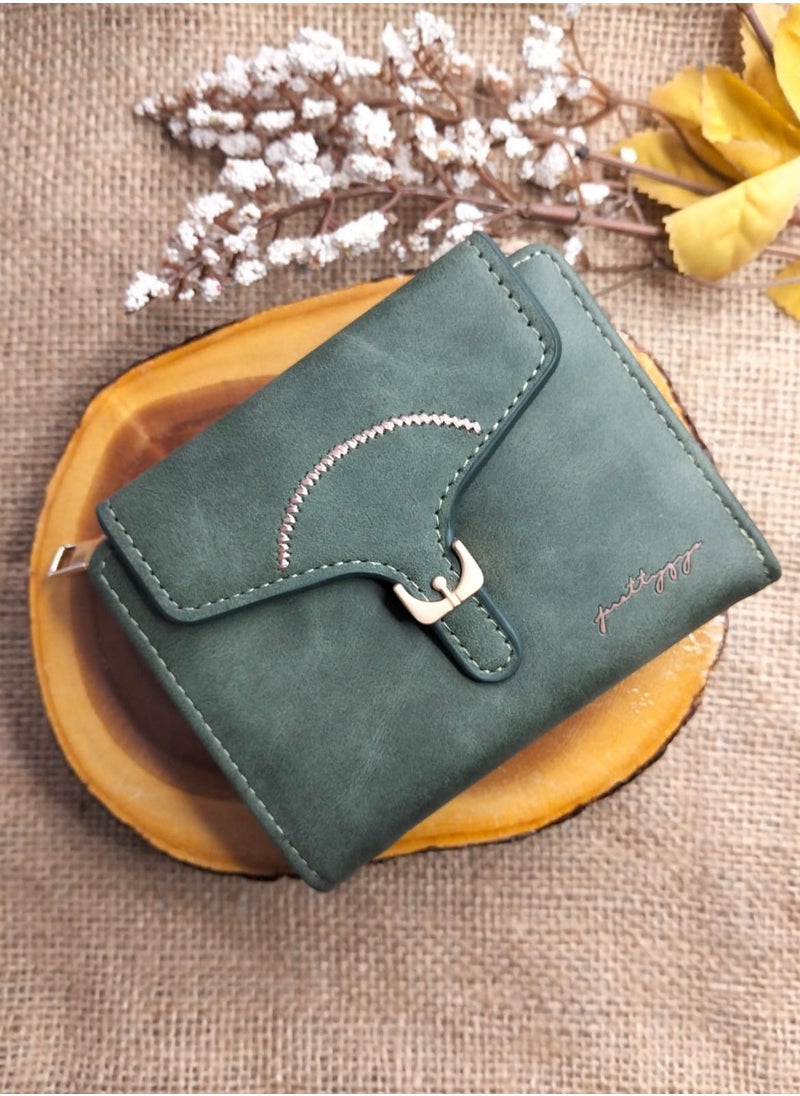 Generic Purse Female Vintage 2-in-1 Coin Purse And Card Bag - Green  - Image 1