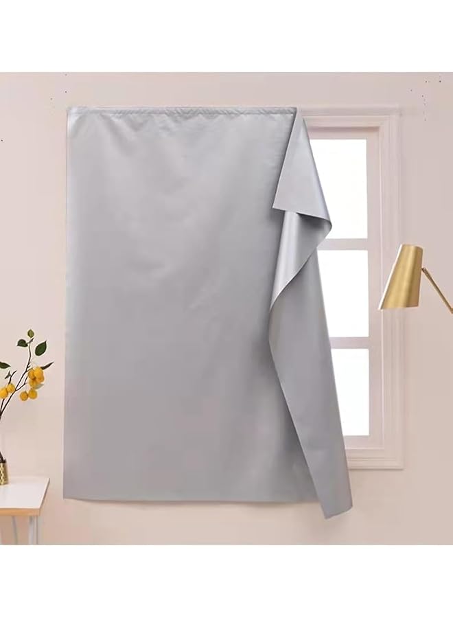 The Bros 1Pcs Blackout Curtains,100 X 200cm Silver Portable Curtains for Windows,Thermal Lnsulated Blackout Curtains, Magic Tape Curtains