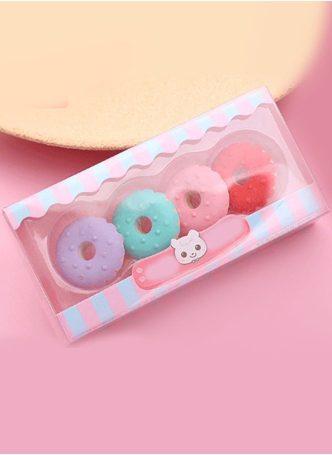 INSENSE Eraser, cute cartoon dessert shape, boxed, student children's prize gift painting, eraser learning stationery, eraser  - Image 2