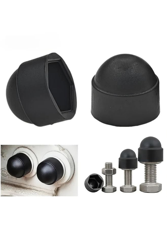Black 10PCS Hex Bolt Nut Protection Caps Set M6 M8 M10 M12 Sizes - Image 3