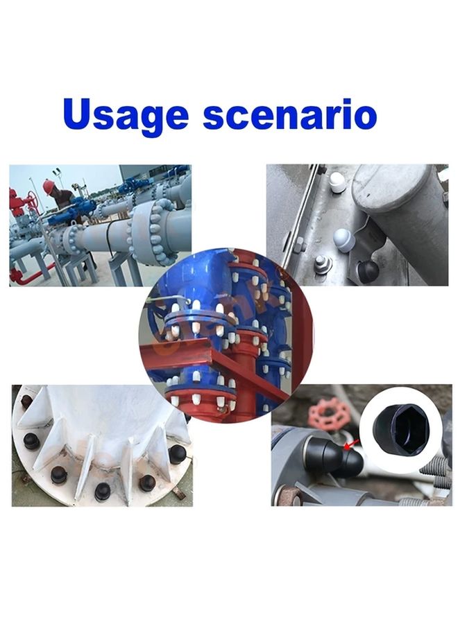 Black 10PCS Hex Bolt Nut Protection Caps Set M6 M8 M10 M12 Sizes - Image 4