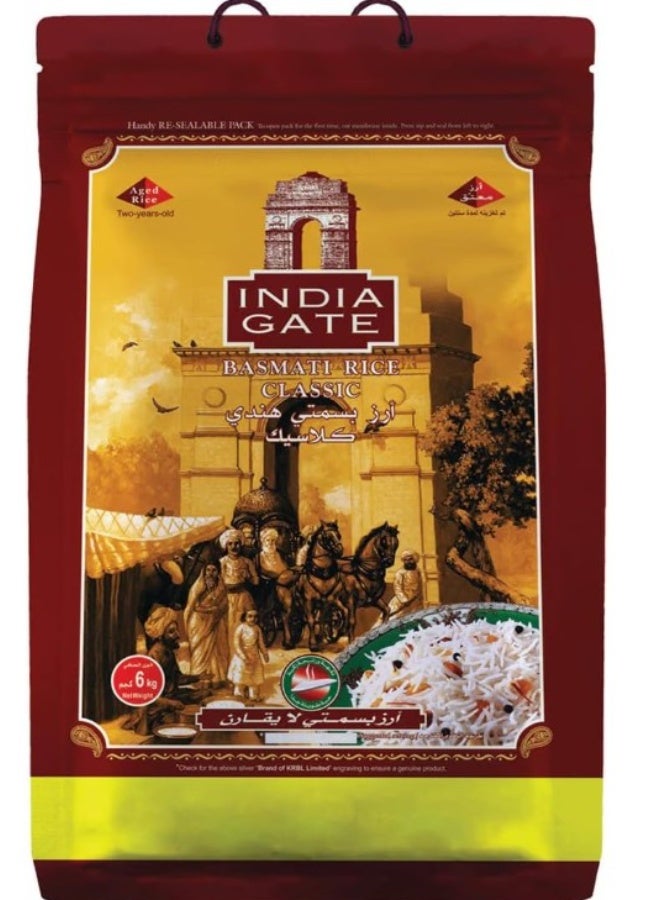 India Gate Classic Basmati White Rice, 6 kg