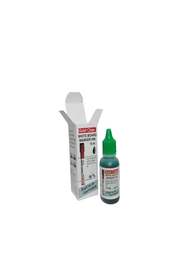 Gold Class Whiteboard Marker Ink 15ml - Green (Pack of 4) | Refillable Ink for Whiteboards | Marker Ink Bottle for Office, School, and Home - Image 2