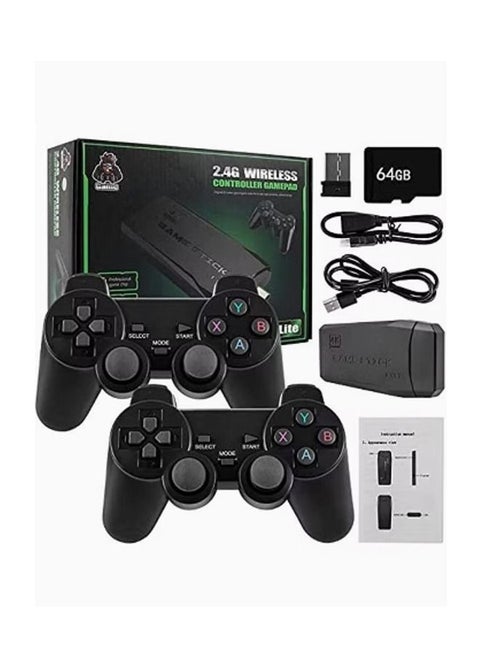 Wireless Retro Game Console Plug and Play Video Game Stick Built in 10000+ Games 9 Classic Emulators 4K High Definition HDMI Output for TV with Dual 2.4G Wireless Controllers(64G)