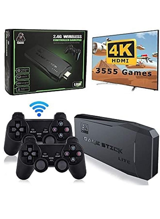 Lite - Wireless Retro Game Console Plug and Play Video Game Stick Built in 10000+ Games 9 Classic Emulators 4K High Definition HDMI Output for TV with Dual 2.4G Wireless Controllers(64G) - Image 1