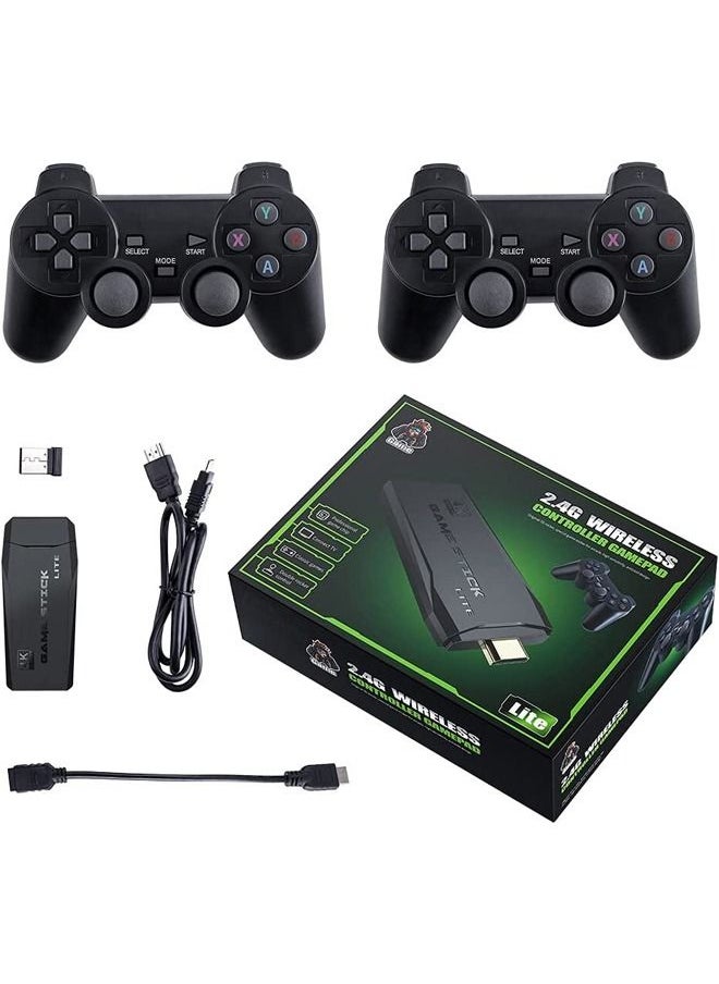 Lite - Wireless Retro Game Console Plug and Play Video Game Stick Built in 10000+ Games 9 Classic Emulators 4K High Definition HDMI Output for TV with Dual 2.4G Wireless Controllers(64G) - Image 1
