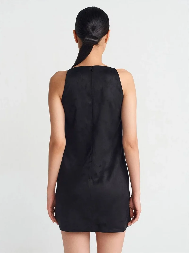 ديلفين Dilvin Sleeveless Mini Dress With Zipper