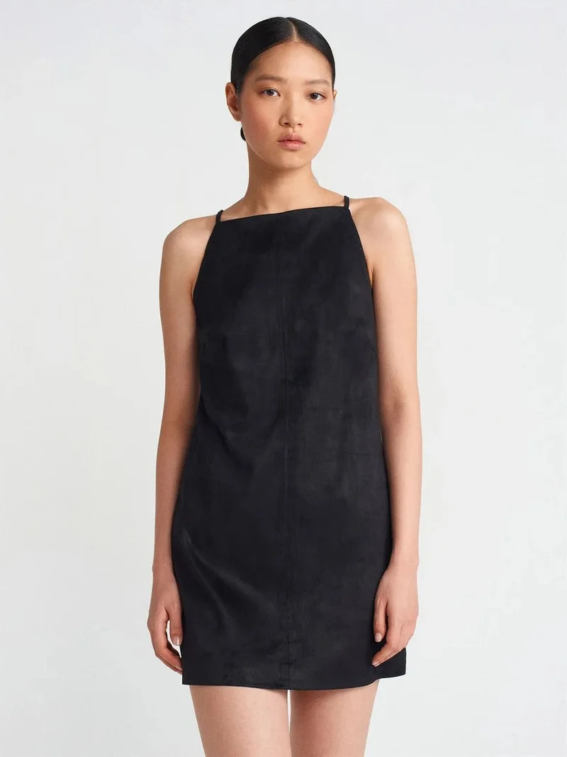 ديلفين Dilvin Sleeveless Mini Dress With Zipper