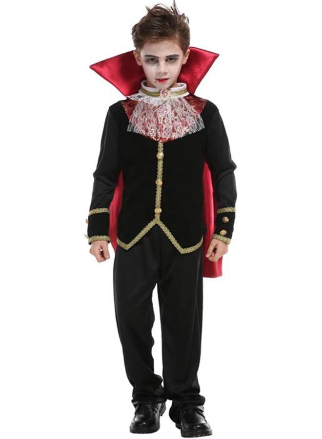 Toyland Vampire Costume with Red Cape – Halloween Dracula Fancy Dress for Boys - Image 1
