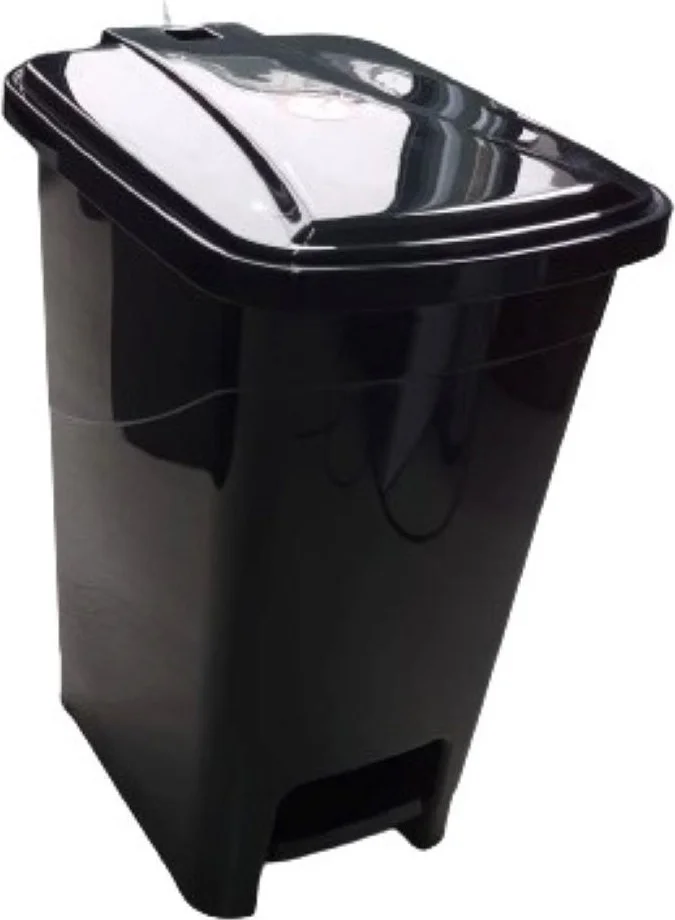 5DM 15 Lt Slim Pedal Plastic Dustbin Black Color