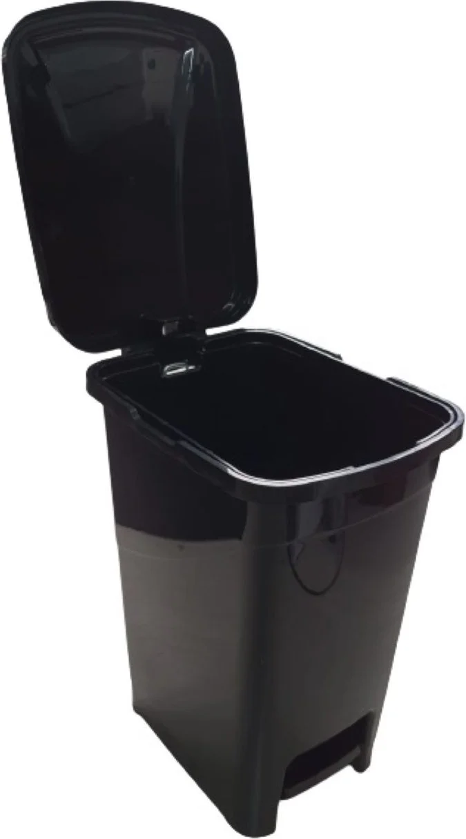 5DM 15 Lt Slim Pedal Plastic Dustbin Black Color