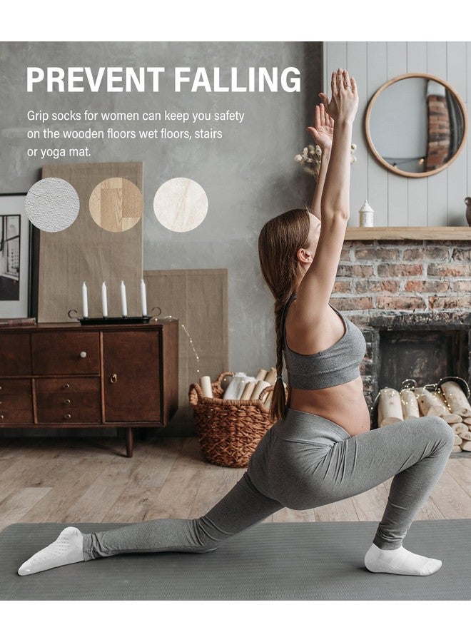 ديبولونج جوارب DIBAOLONG Pilates مع مقابض للنساء جوارب يوغا غير قابلة للانزلاق للمستشفى والحوامل وباري والباليه والرقص والتمرين - 3 أزواج - Image 2