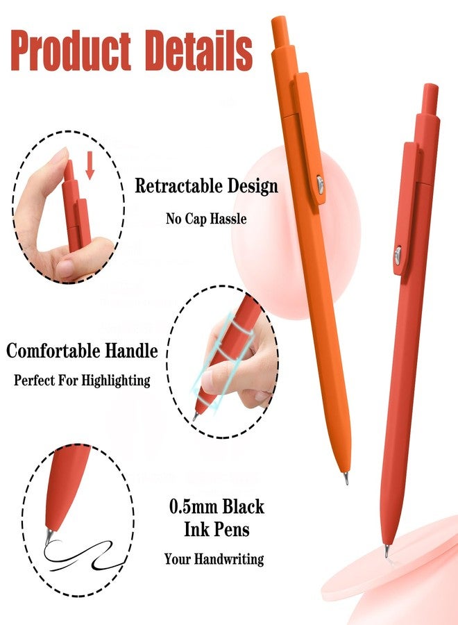 Piochoo Gel Pens, 8 Pcs 0.5mm Black Ink Pens Fine Point Smooth Writing Pens, High-End Series Pens for Journaling Note Taking, Cute Office School Supplies Gifts for Women Men - Image 2