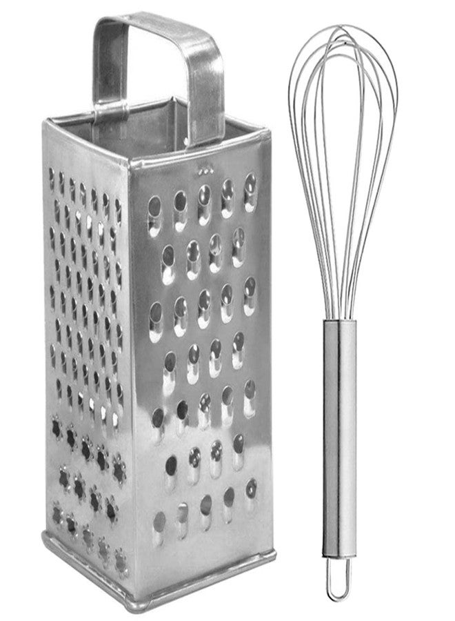 JISUN Stainless Steel 8 in 1 Grater/Slicer & Egg Whisk/Egg Beater for Kitchen - Image 1