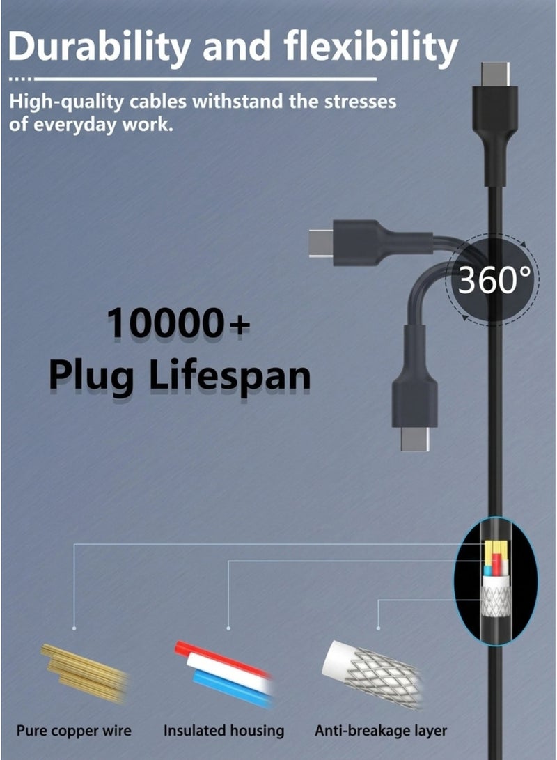 Earldom 65W charger, USB-C laptop power adapter, Type-C AC charger, replacement laptop charger, universal USB C power supply, 65 watt Type C brick, fast charging laptop adapter, PD 65W charger, Power Delivery adapter, 3-pin laptop charger, UK plug Type C adapter, computer power cord, desktop accessories, laptop charging cable. - Image 5