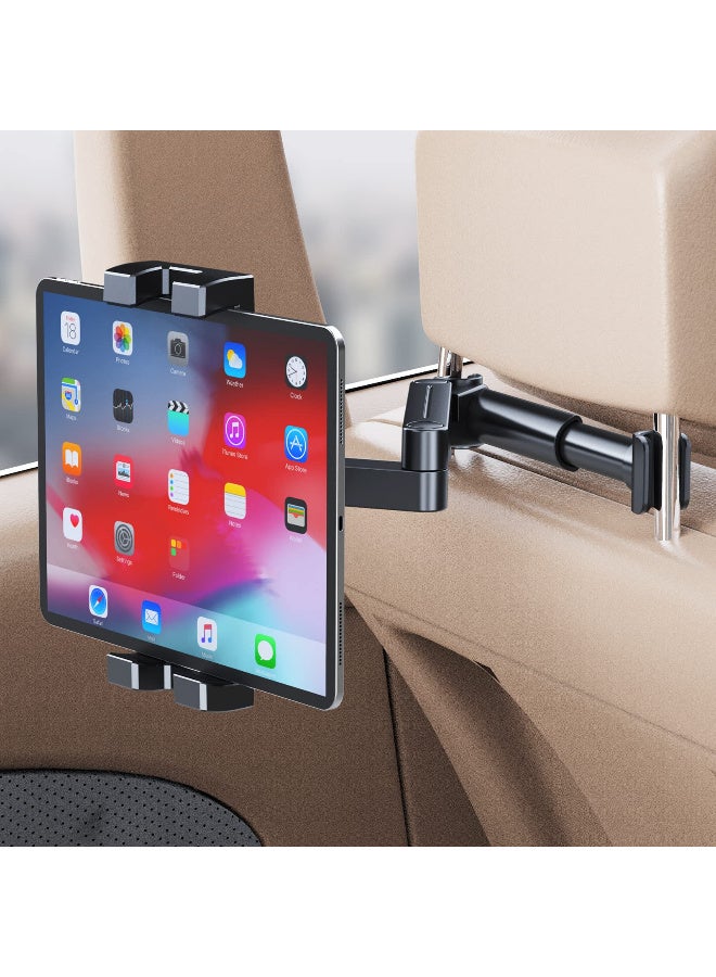 X-level Tablet Holder for Car, Ipad Car Holder Back Seat Road Trip Essentials for Kids Suitable for 4-12.9" Devices, 3 in 1 Tablet Holder Backseat Camping Car Organizer Back Seat Headrest iPad Mount - Black - Image 1
