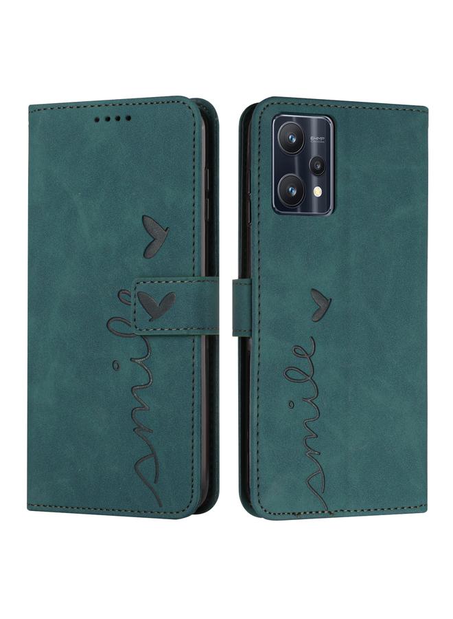 S-TOP Case For OPPO Realme 9 Pro+ Skin Feel Heart Pattern Leather Phone Case - Image 1