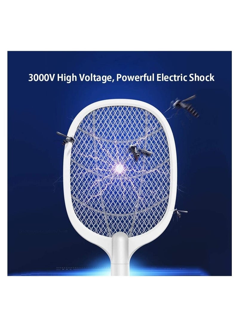 ELTRAZONE مضرب كهربائي لقتل الحشرات، قاتل البعوض، مضرب ذباب الفاكهة، مضرب إلكتروني قابل لإعادة الشحن عبر USB، مصباح إضاءة LED، شبكة ثلاثية الطبقات آمنة للمس - Image 4