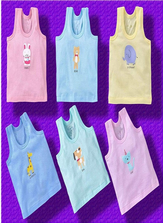 REVOLTEK 6 PCS Printed Baby Cotton Sleeveless Vests Toddler Sando baniyan ganji Undershirts Tank-Tops for Boys-Girls - Image 3