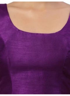 Studio Shringaar Studio Shringaar Women's Readymade Art Silk Sleeveless Saree Blouse (Purple, 42)  - Image 3