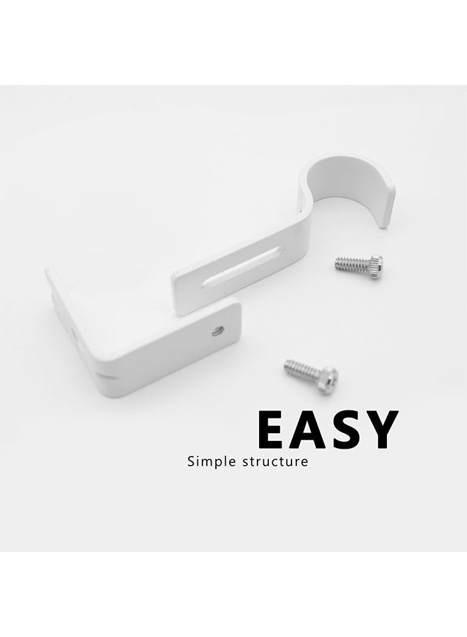2 Pcs White Curtain Rod Brackets for Wall,Heavy Duty Curtain Rod Holders for 1 Inch Rod with Installation Screws - Image 3