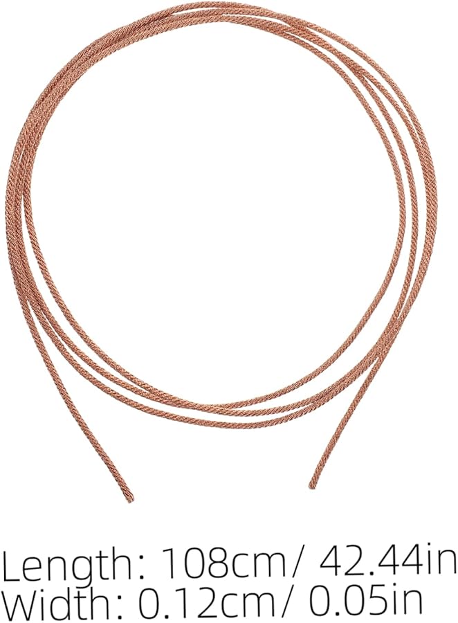 سلك مكبر صوت نحاسي مرن ذهبي 1 متر مقاوم للحرارة العالية لإصلاح الصوت في المنزل والسيارة والعربة السكنية - Image 3