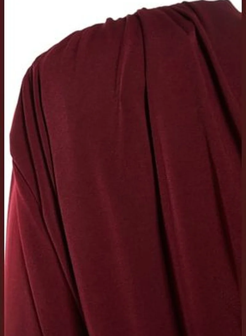 trendyol Burgundy Knitted Padding Double Breasted Bodybuilding With Snap Button TBBAW23CS00014