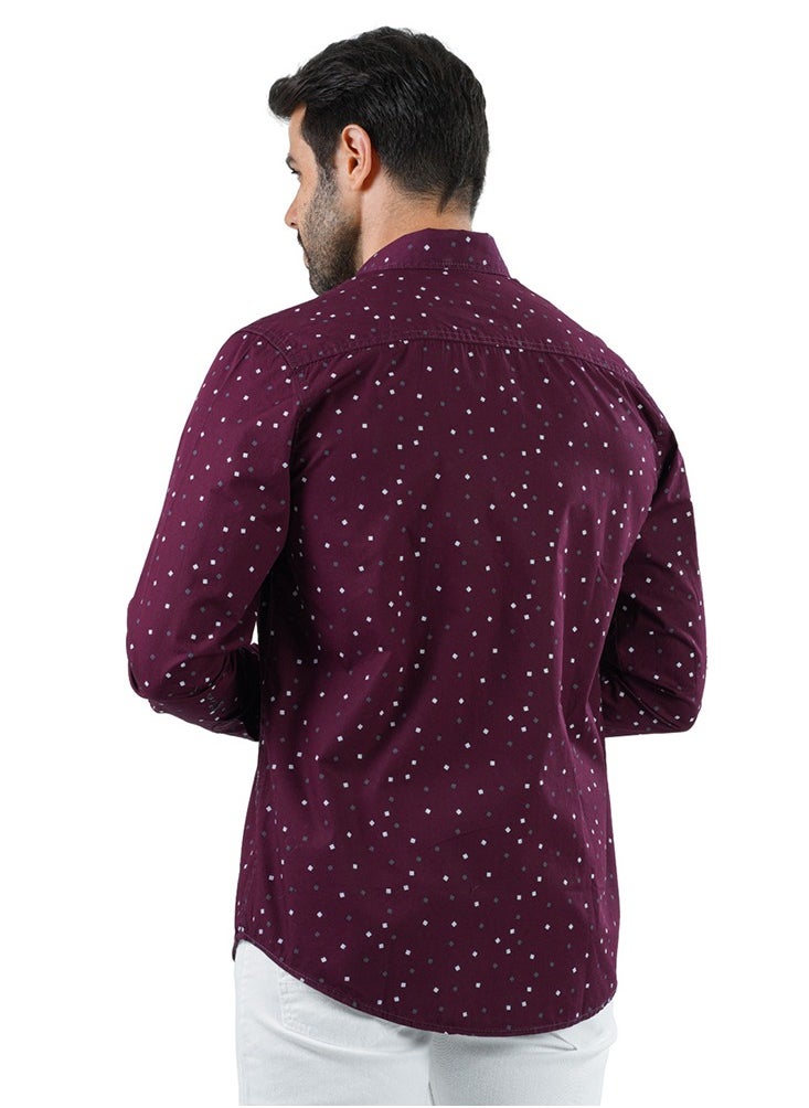 clever - Men’s Shirt Casual - Burgundy - Image 1