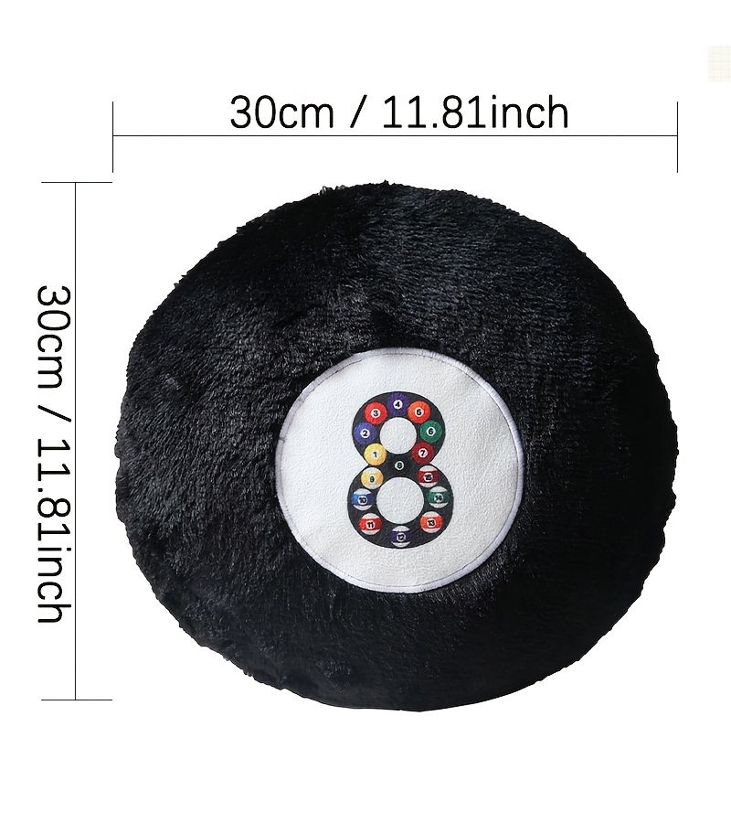 Black 8 Ball Billiard Pillow Soft Fluffy Decor For Dorm Living Room Accent Unisex Gift - Image 3